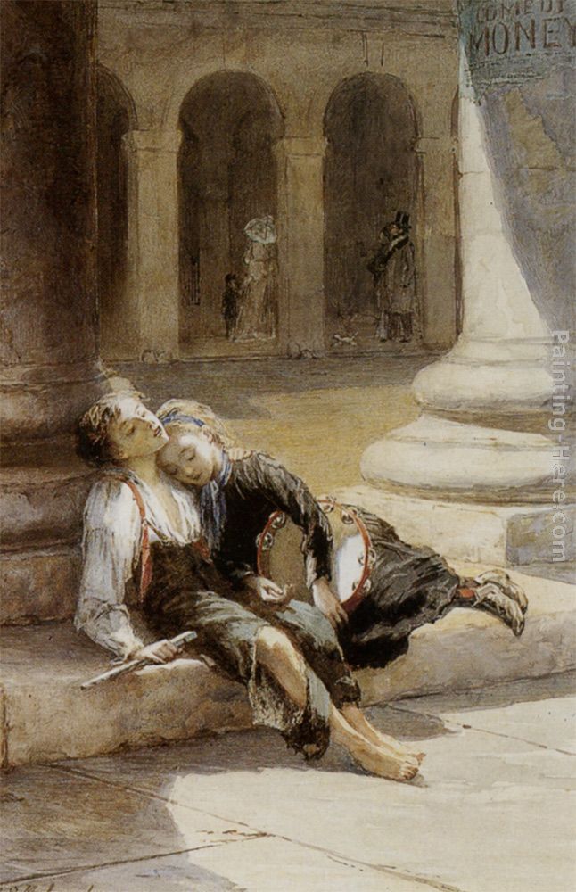 Tired Minstrels painting - Augustus Edwin Mulready Tired Minstrels art painting